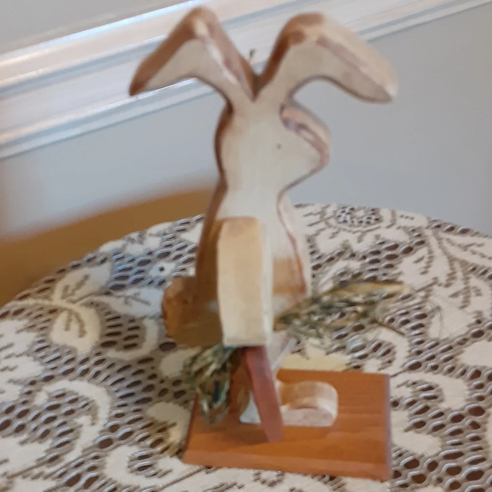 Wood Rabbit with Movable Arms